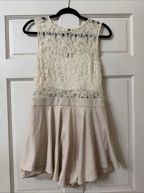 Mustard Seed Cream Lace Bodice romper